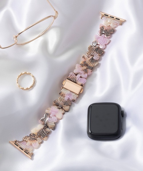 emonique(エモニーク)の「レジン製 Apple Watch Band スマートウォッチバンド【38/40/41/42/44/45/49mm対応】(デジタル腕時計・レディース・オレンジ/パープル/ホワイト/グリーン/ピンク/ブルー・38/42)」の1枚目の写真