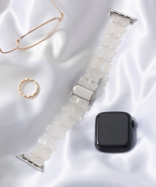 emonique(エモニーク)の「レジン製 Apple Watch Band スマートウォッチバンド【38/40/41/42/44/45/49mm対応】(デジタル腕時計・レディース・オレンジ/パープル/ホワイト/グリーン/ピンク/ブルー・38/42)」の2枚目の写真
