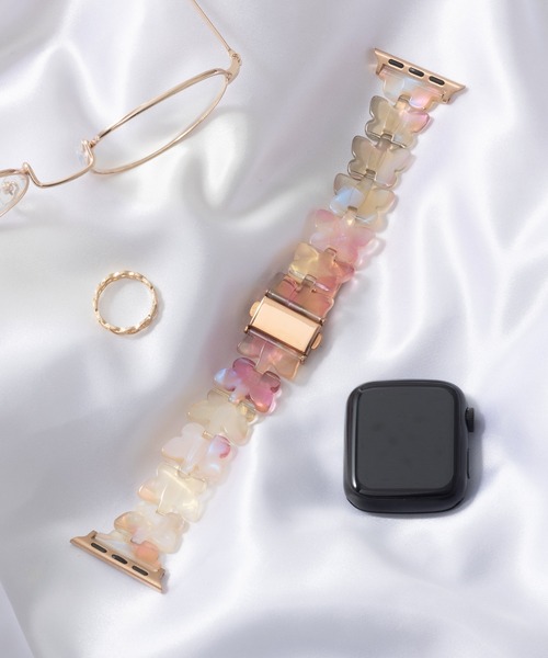 emonique(エモニーク)の「レジン製 Apple Watch Band スマートウォッチバンド【38/40/41/42/44/45/49mm対応】(デジタル腕時計・レディース・オレンジ/パープル/ホワイト/グリーン/ピンク/ブルー・38/42)」の5枚目の写真