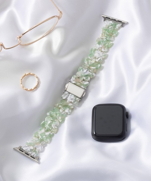 emonique(エモニーク)の「レジン製 Apple Watch Band スマートウォッチバンド【38/40/41/42/44/45/49mm対応】(デジタル腕時計・レディース・オレンジ/パープル/ホワイト/グリーン/ピンク/ブルー・38/42)」の3枚目の写真
