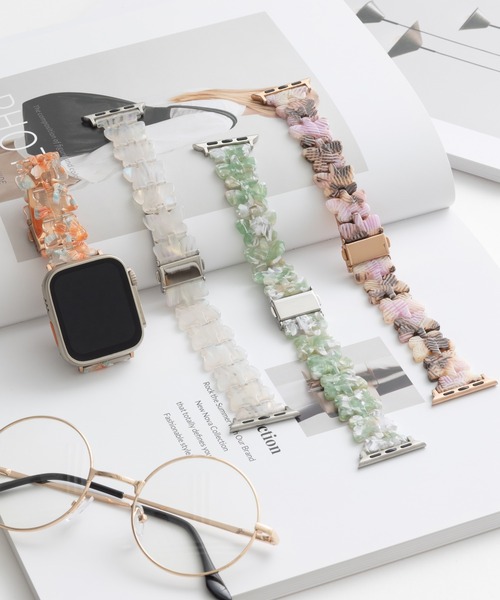 emonique(エモニーク)の「レジン製 Apple Watch Band スマートウォッチバンド【38/40/41/42/44/45/49mm対応】(デジタル腕時計・レディース・オレンジ/パープル/ホワイト/グリーン/ピンク/ブルー・38/42)」の7枚目の写真
