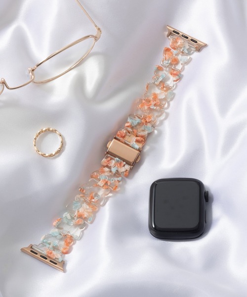emonique(エモニーク)の「レジン製 Apple Watch Band スマートウォッチバンド【38/40/41/42/44/45/49mm対応】(デジタル腕時計・レディース・オレンジ/パープル/ホワイト/グリーン/ピンク/ブルー・38/42)」の9枚目の写真