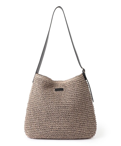 MACKINTOSH PHILOSOPHY（ﾏｯｷﾝﾄｯｼｭ ﾌｨﾛｿﾌｨｰ）の「ペーパーワンショルダートート（かごバッグ・レディース・チャコールグレー/ベージュ・FREE）」の2枚目の写真