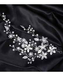 Lace Ladies（レースレディース）の「メタリック フラワー パール × ビジュー ヘッドドレス（その他ヘアアクセサリー）」