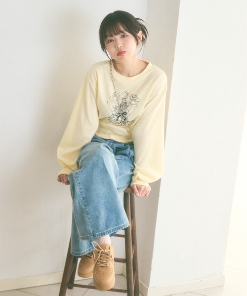 Ada.(エイダ)の「<Peachyyouth × Ada.>ブーケプリント カジュアル スウェット(スウェット・レディース・アイボリー/ネイビー/オートミール・M/L)」の17枚目の写真