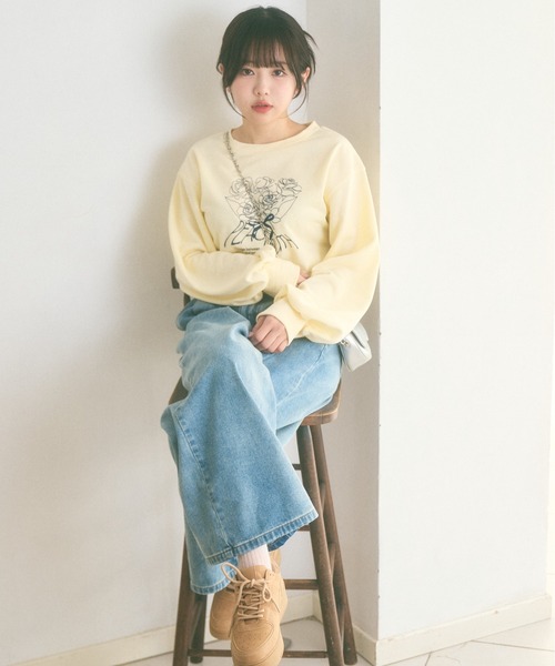Ada.(エイダ)の「<Peachyyouth × Ada.>ブーケプリント カジュアル スウェット(スウェット・レディース・アイボリー/ネイビー/オートミール・M/L)」の18枚目の写真