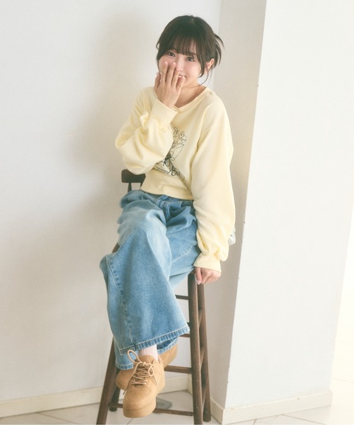 Ada.(エイダ)の「<Peachyyouth × Ada.>ブーケプリント カジュアル スウェット(スウェット・レディース・アイボリー/ネイビー/オートミール・M/L)」の19枚目の写真