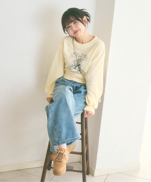 Ada.(エイダ)の「<Peachyyouth × Ada.>ブーケプリント カジュアル スウェット(スウェット・レディース・アイボリー/ネイビー/オートミール・M/L)」の20枚目の写真