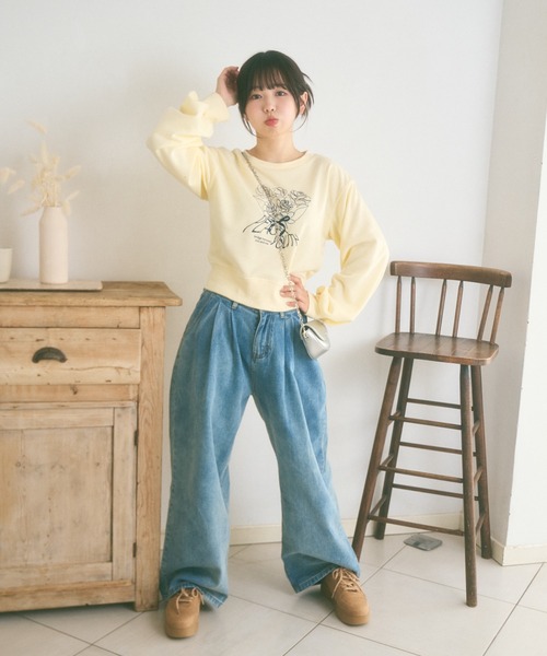 Ada.(エイダ)の「<Peachyyouth × Ada.>ブーケプリント カジュアル スウェット(スウェット・レディース・アイボリー/ネイビー/オートミール・M/L)」の22枚目の写真