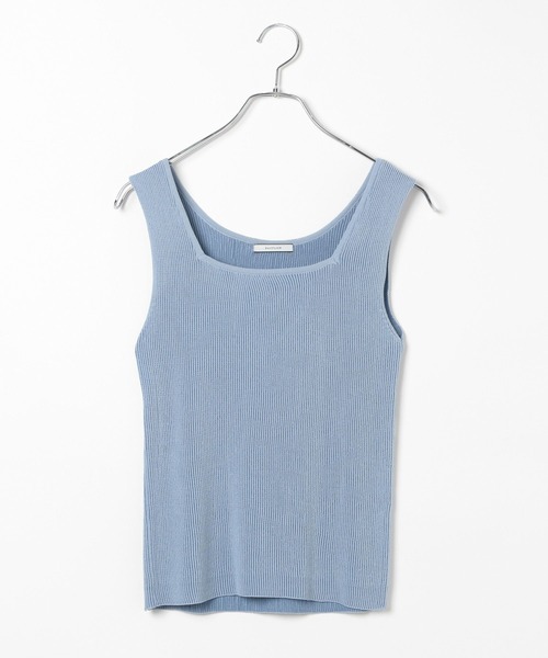 BAYFLOW（ベイフロー）の「[デコルテが綺麗にみえる]スクエアニットタンク（タンクトップ・レディース・アイボリー/ブルー/ブラック・FREE）」の11枚目の写真