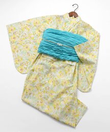 【帯セット】簡単に着られる！大花柄浴衣 大きいサイズ