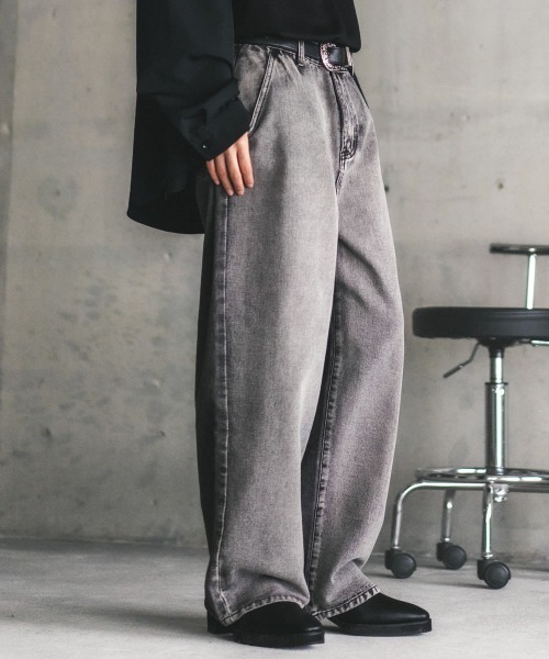 【セール】ヴィンテージメイクスイッチパネルワイドデニムパンツ（デニムパンツ）｜Shoowtime（ショウタイム）