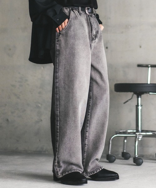 【セール】ヴィンテージメイクスイッチパネルワイドデニムパンツ（デニムパンツ）｜Shoowtime（ショウタイム）