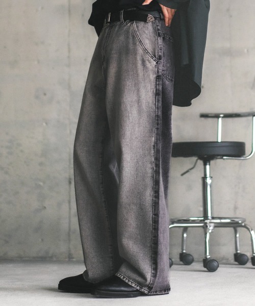 【セール】ヴィンテージメイクスイッチパネルワイドデニムパンツ（デニムパンツ）｜Shoowtime（ショウタイム）