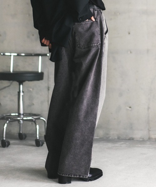 【セール】ヴィンテージメイクスイッチパネルワイドデニムパンツ（デニムパンツ）｜Shoowtime（ショウタイム）
