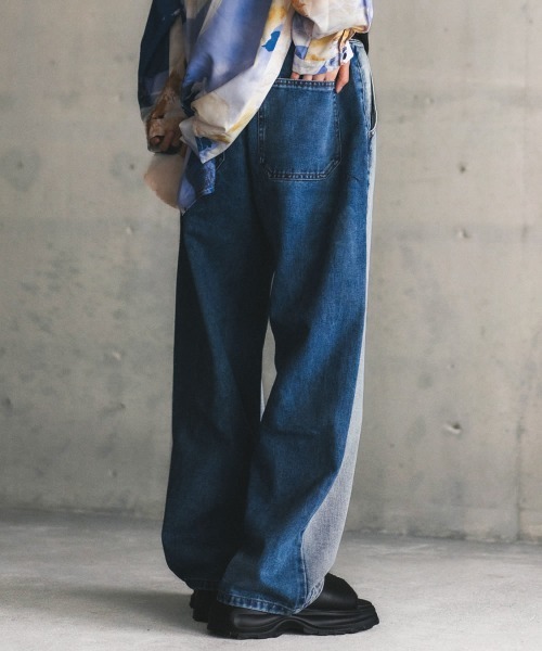 【セール】ヴィンテージメイクスイッチパネルワイドデニムパンツ（デニムパンツ）｜Shoowtime（ショウタイム）