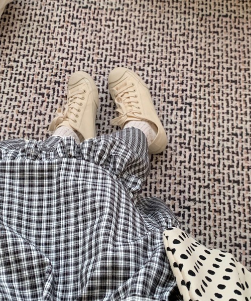 PRIVATE  BEACH（プライベートビーチ）の「チェック柄ティアードスカート（スカート・レディース・ピンク/ブラック・FREE）」の7枚目の写真