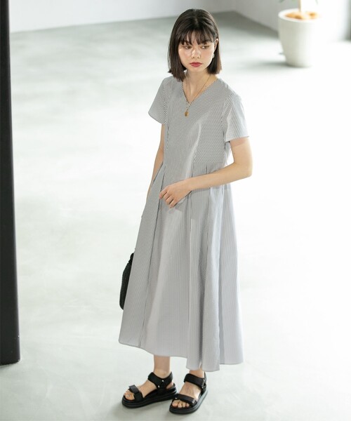 リラックス リュクス  ひざ下 ワンピース フレア 大人 F by ROSSO ワンピース 「40サイズ/高身長向けも展開」F ROSSO