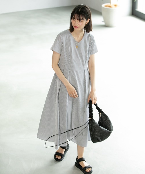 ☆人気☆【CHICLINE】☆フレアーフィット ワンピー.ス (S~XL)☆ セール】ドライタッチフィット＆フレアワンピース【ストレッチ