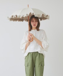 macocca（マコッカ）の「完全遮光 UVカット100% 日傘 ショート傘 Paraffi パラフィ フリル チェック柄（長傘）」