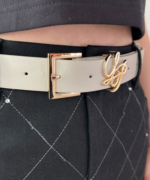LIPSERVICE（リップサービス）の「LPバックルベルト（ベルト・レディース・アイボリー/ブラック・FREE）」の2枚目の写真