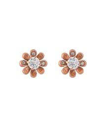 【ステンレス】ビジュー×ミニフラワーピアス