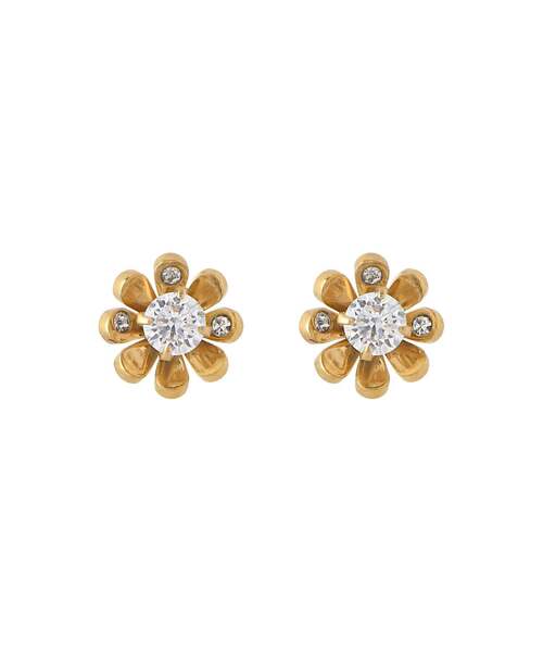 ANEMONE(アネモネ)の「【ステンレス】ビジュー×ミニフラワーピアス(ピアス(両耳用)・レディース・ゴールド/ピンクゴールド・FREE)」の2枚目の写真