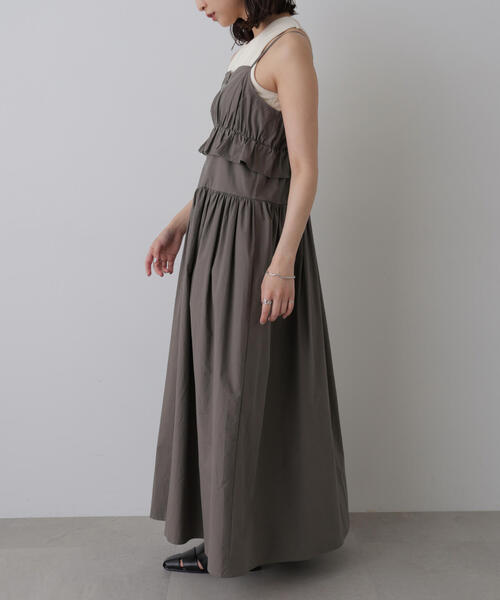 FREE'S MART（フリーズマート）の「ペプラムキャミティアードワンピース（ワンピース・レディース・グレー/ブルー/ホワイト・SMALL/MEDIUM）」の16枚目の写真