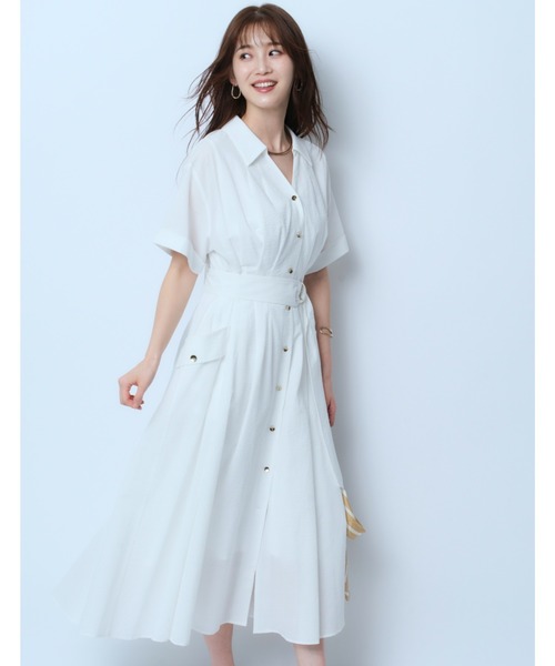 JUSGLITTY,5分袖シャツタックワンピース - WEAR