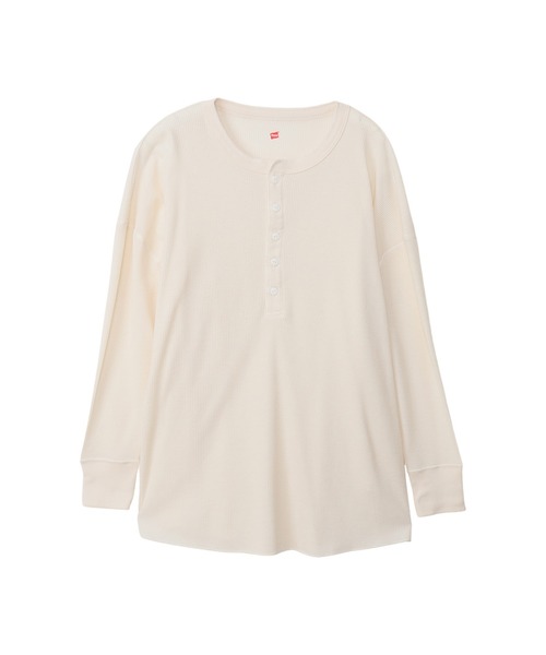 HANES（ヘインズ）の「【Hanes/ヘインズ】レディース ヘンリーネック（Tシャツ/カットソー・レディース・オフホワイト/ブラック/ダークネイビー/ヘザーグレー・FREE）」の12枚目の写真