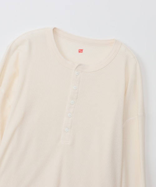 HANES（ヘインズ）の「【Hanes/ヘインズ】レディース ヘンリーネック（Tシャツ/カットソー・レディース・オフホワイト/ブラック/ダークネイビー/ヘザーグレー・FREE）」の14枚目の写真