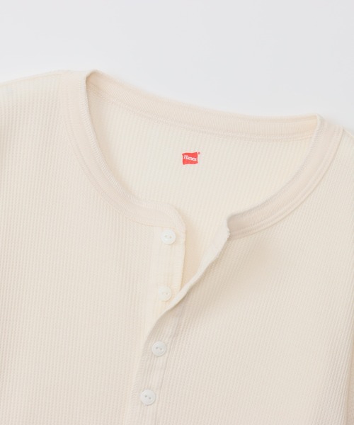 HANES（ヘインズ）の「【Hanes/ヘインズ】レディース ヘンリーネック（Tシャツ/カットソー・レディース・オフホワイト/ブラック/ダークネイビー/ヘザーグレー・FREE）」の15枚目の写真