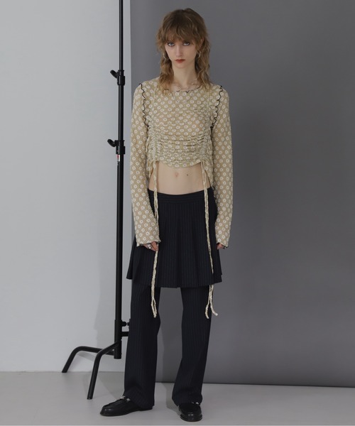 CREOLME（クレオルム）の「(CREOLME)ボックスプリーツスカートパンツ（その他パンツ・レディース・グレー/ネイビー・SMALL/MEDIUM）」の18枚目の写真