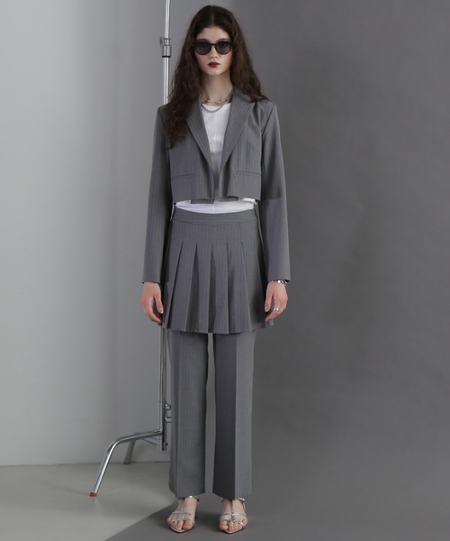 CREOLME（クレオルム）の「(CREOLME)ボックスプリーツスカートパンツ（その他パンツ・レディース・グレー/ネイビー・SMALL/MEDIUM）」の3枚目の写真