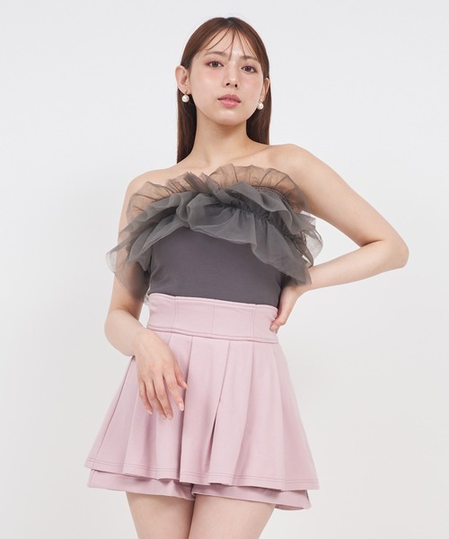 ROYAL PARTY（ロイヤルパーティー）の「3wayフリルベアトップス（Tシャツ/カットソー・レディース・グレー/マルチ/ブラック・FREE）」の19枚目の写真