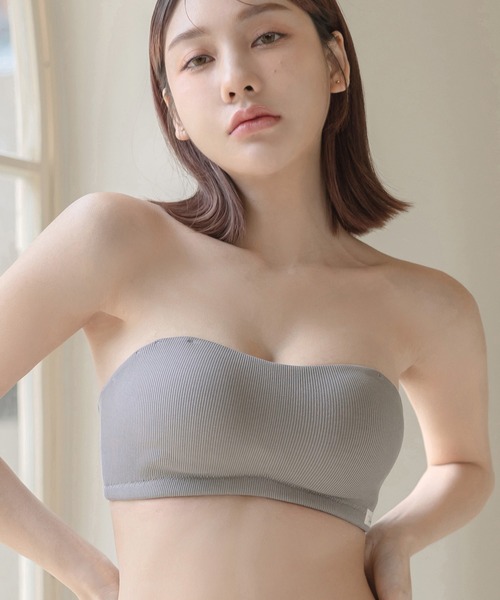 tu-hacci（ツーハッチ）の「ズレずに盛れる！2wayリブストラップレスブラジャー【ブラジャー単品】（ブラジャー・レディース・ブラック/グレー/キナリ・A70/A75/B65/B70/B75/B80/C65/C70/C75/C80/D65/D70/D75/D80/E65/E70/E75/E80/F65/F70/F75）」の3枚目の写真