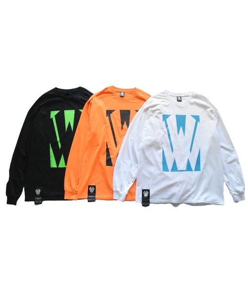[W] by VIRGOwearworks（ダブリューバイヴァルゴウェアーワークス）の「W-mold logo lst（Tシャツ/カットソー・メンズ・オレンジ/ホワイト/ブラック・M/L/XL/XXL）」の7枚目の写真