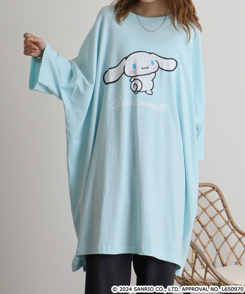 sanrio(サンリオ)の「sanrio サンリオキャラクターズ キングビッグTシャツ(Tシャツ/カットソー・レディース・ホワイト系その他/ブラック系その他/オフホワイト/サックスブルー/ブラック/ネイビー系/グリーン系その他/ピンクベージュ・FREE)」の21枚目の写真