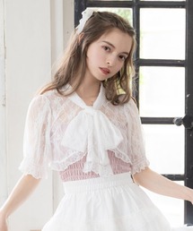 レースボレロsetシャーリングトップス