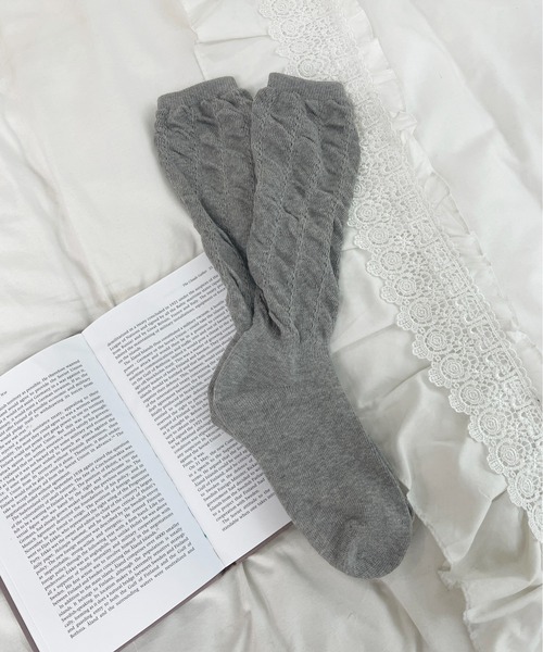 apres jour（アプレジュール）の「【apres jour×ARIAZ】ミドルソックス（ソックス/靴下・レディース・グレー/オフホワイト・FREE）」の6枚目の写真