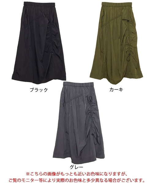 GOLDJAPAN(ゴールドジャパン)の「アシメドロストギャザースカート【大きいサイズ対応】(スカート・レディース・ブラック/カーキ/グレー・LL/3L/4L/5L)」の18枚目の写真
