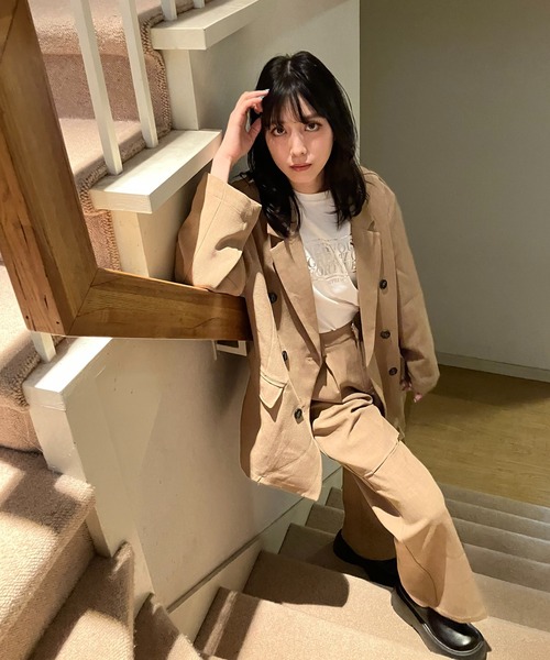 AS KNOW AS plus（アズノゥアズプラス）の「◇膝スリットスラックスパンツ　セットアップ可能（スラックス・レディース・ベージュ/ブラック/グレー・FREE）」の12枚目の写真