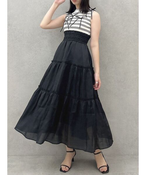 dazzlin（ダズリン）の「メニーリボンドッキングティアードワンピース（ワンピース・レディース・ピンク/ブラック/ブルー・SMALL/MEDIUM）」の4枚目の写真