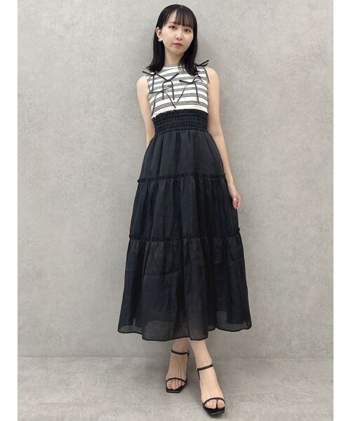 dazzlin（ダズリン）の「メニーリボンドッキングティアードワンピース（ワンピース・レディース・ピンク/ブラック/ブルー・SMALL/MEDIUM）」の6枚目の写真