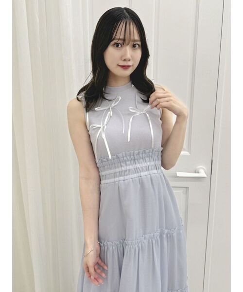 dazzlin（ダズリン）の「メニーリボンドッキングティアードワンピース（ワンピース・レディース・ピンク/ブラック/ブルー・SMALL/MEDIUM）」の18枚目の写真