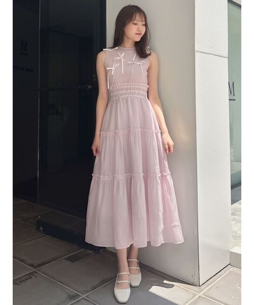 dazzlin（ダズリン）の「メニーリボンドッキングティアードワンピース（ワンピース・レディース・ピンク/ブラック/ブルー・SMALL/MEDIUM）」の22枚目の写真