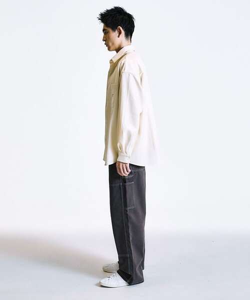 City Ambient Products（シティアンビエントプロダクツ）の「City Ambient Products: レギュラーカラー ロングスリーブ オーバー シャツ（シャツ/ブラウス・メンズ・ナチュラル/その他/カーキ/ブラック・LARGE/MEDIUM/SMALL）」の6枚目の写真