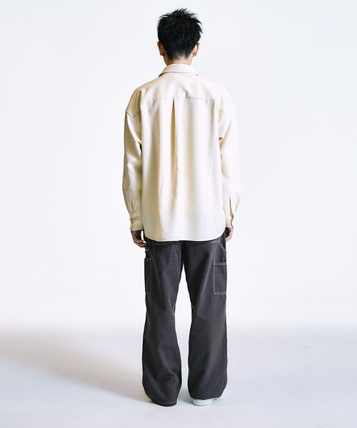 City Ambient Products（シティアンビエントプロダクツ）の「City Ambient Products: レギュラーカラー ロングスリーブ オーバー シャツ（シャツ/ブラウス・メンズ・ナチュラル/その他/カーキ/ブラック・LARGE/MEDIUM/SMALL）」の7枚目の写真