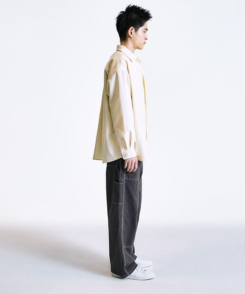 City Ambient Products（シティアンビエントプロダクツ）の「City Ambient Products: レギュラーカラー ロングスリーブ オーバー シャツ（シャツ/ブラウス・メンズ・ナチュラル/その他/カーキ/ブラック・LARGE/MEDIUM/SMALL）」の8枚目の写真