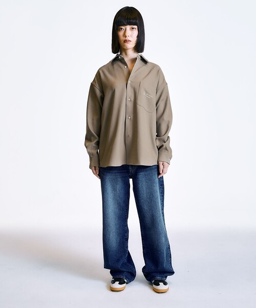 City Ambient Products（シティアンビエントプロダクツ）の「City Ambient Products: レギュラーカラー ロングスリーブ オーバー シャツ（シャツ/ブラウス・メンズ・ナチュラル/その他/カーキ/ブラック・LARGE/MEDIUM/SMALL）」の13枚目の写真